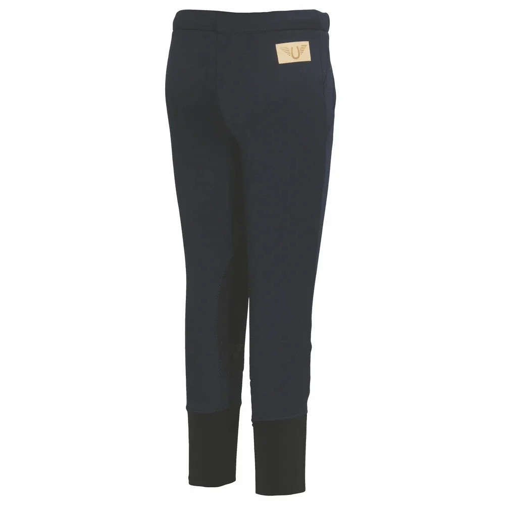 TuffRider Children's Unifleece Pull-On Stretch Fleece Knee Patch Winter Breeches - Image 2