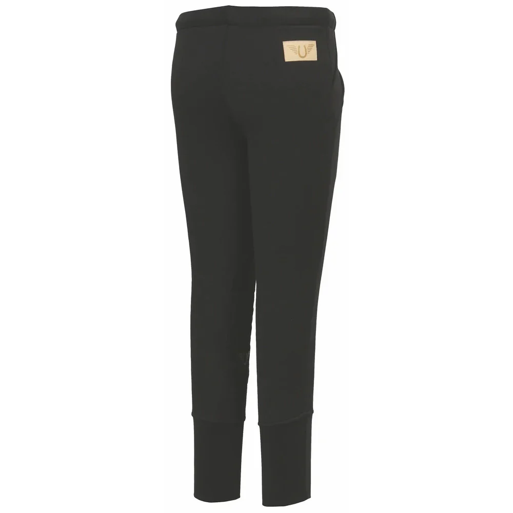 TuffRider Children's Unifleece Pull-On Stretch Fleece Knee Patch Winter Breeches - Image 4
