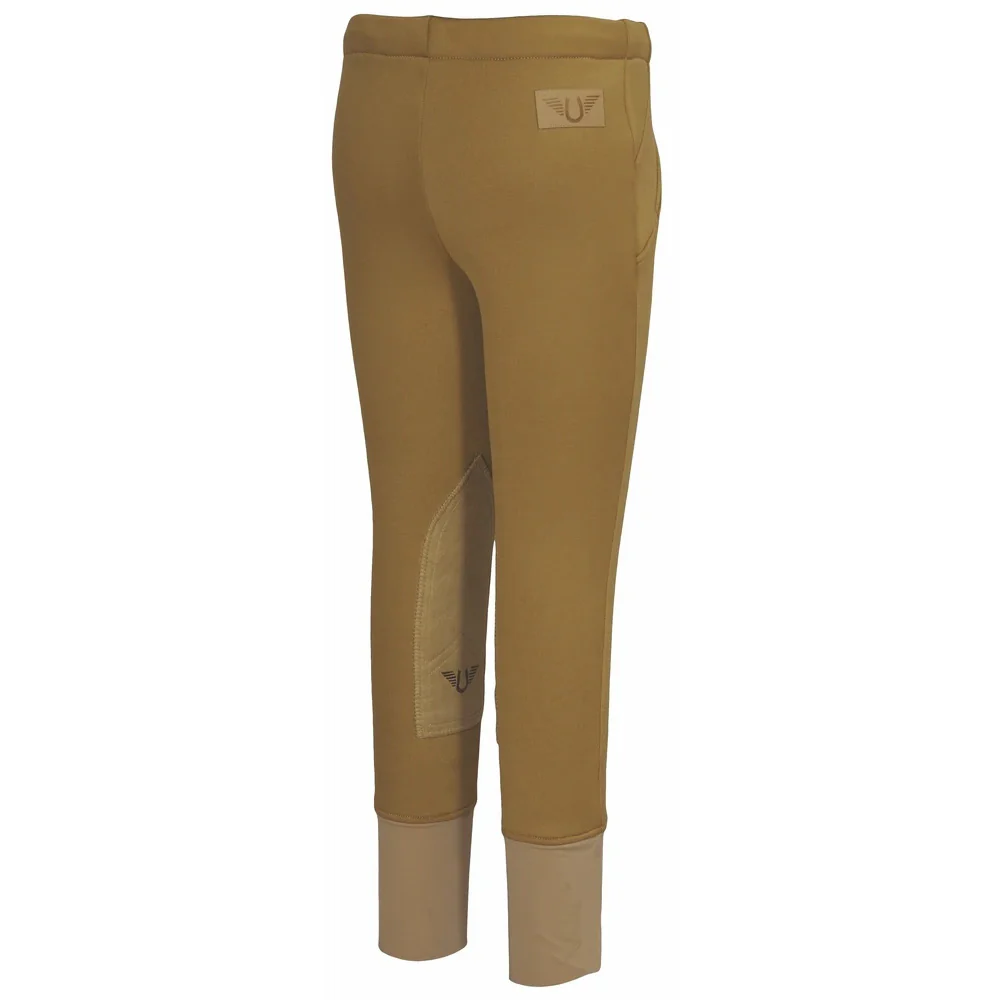 TuffRider Children's Unifleece Pull-On Stretch Fleece Knee Patch Winter Breeches - Image 5