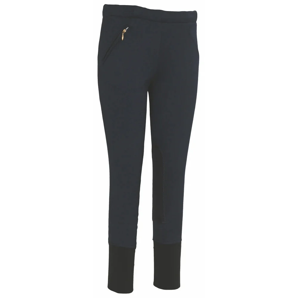 TuffRider Children's Unifleece Pull-On Stretch Fleece Knee Patch Winter Breeches - Image 6
