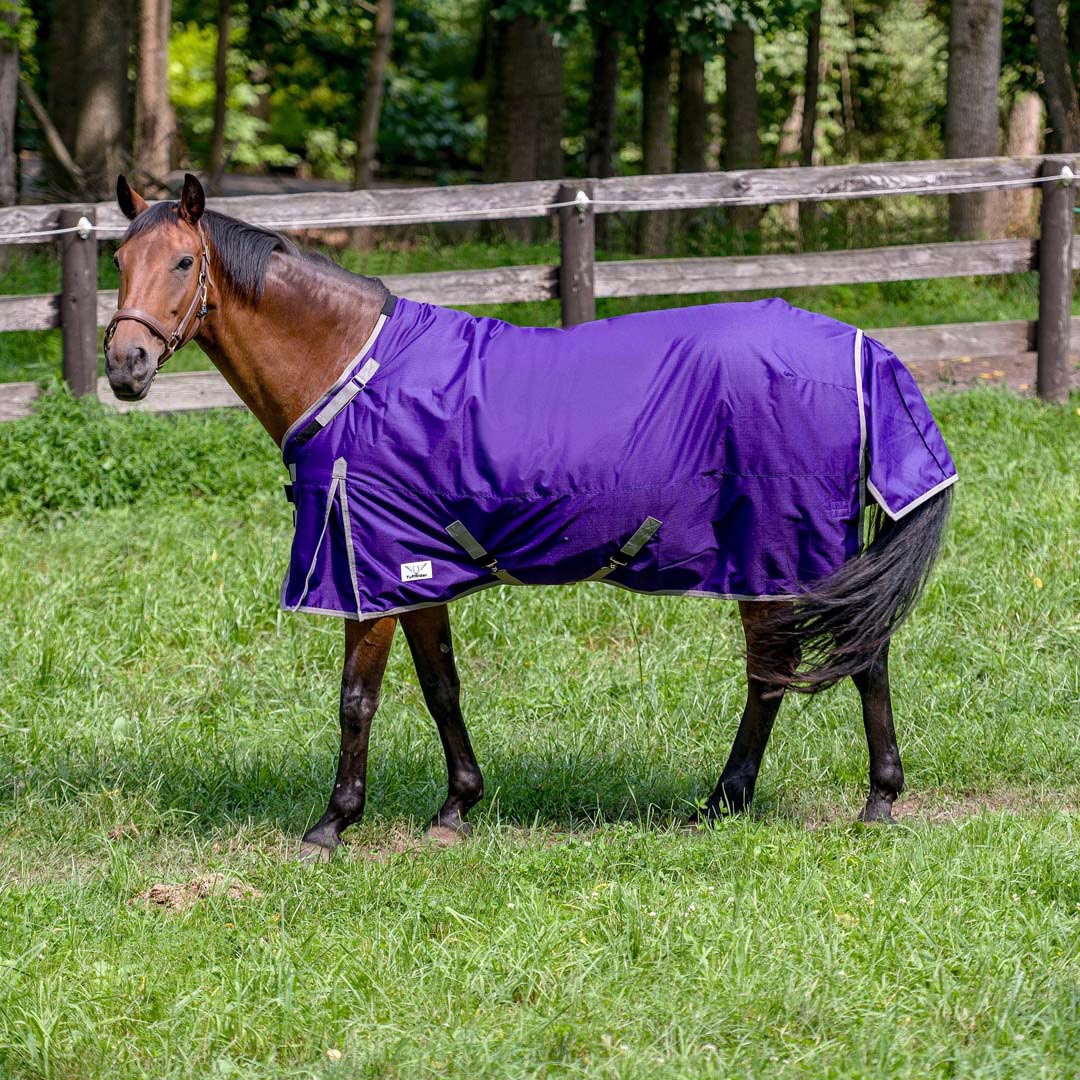 TuffRider Comfy-Fit Medium Weight Standard Neck Ripstop Turnout Blanket w/ Adjustable Neck Opening- 1200D, 200 GSM - Image 2