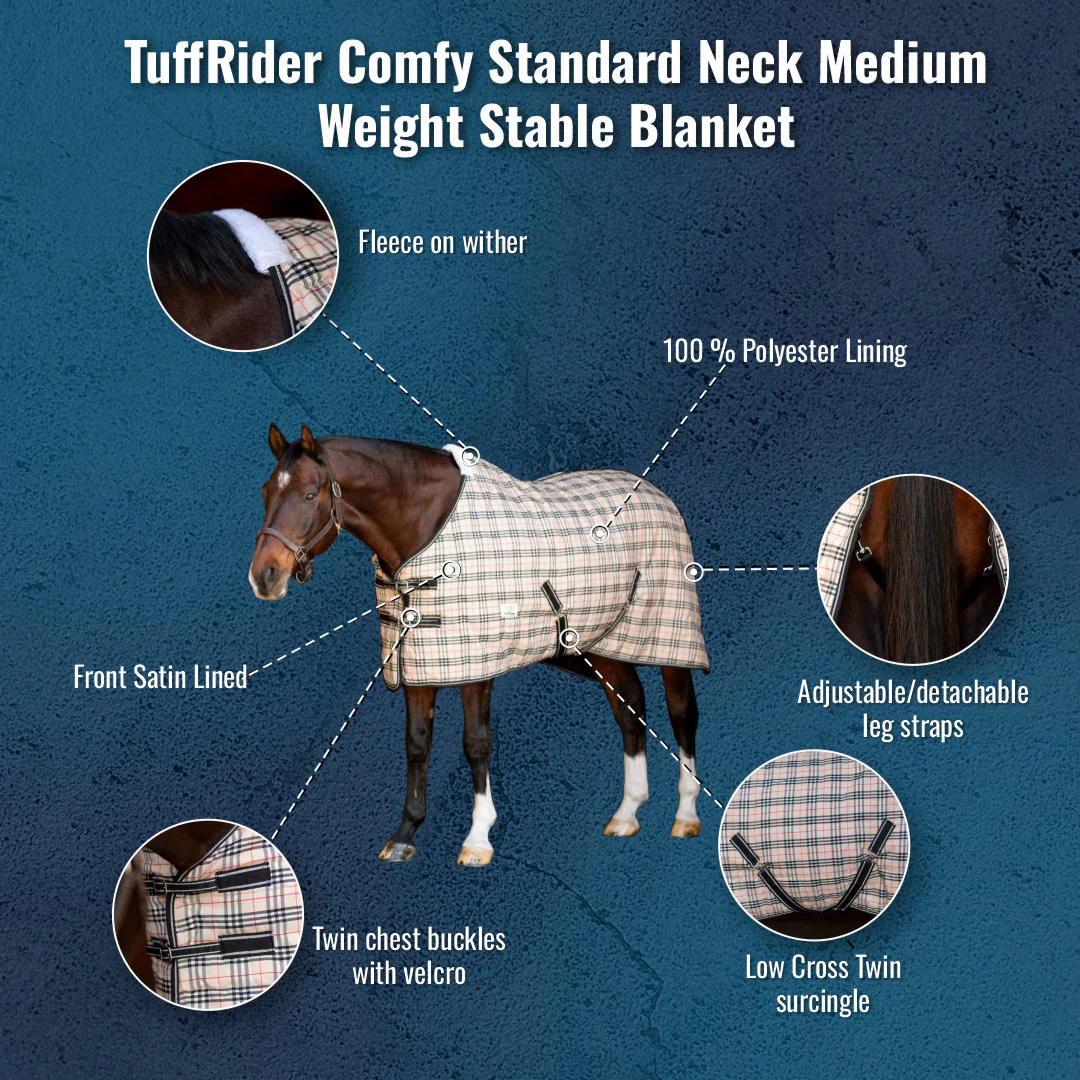 TuffRider Comfy Standard Neck Medium Weight Stable Blanket- 1200D, 200GSM - Image 7