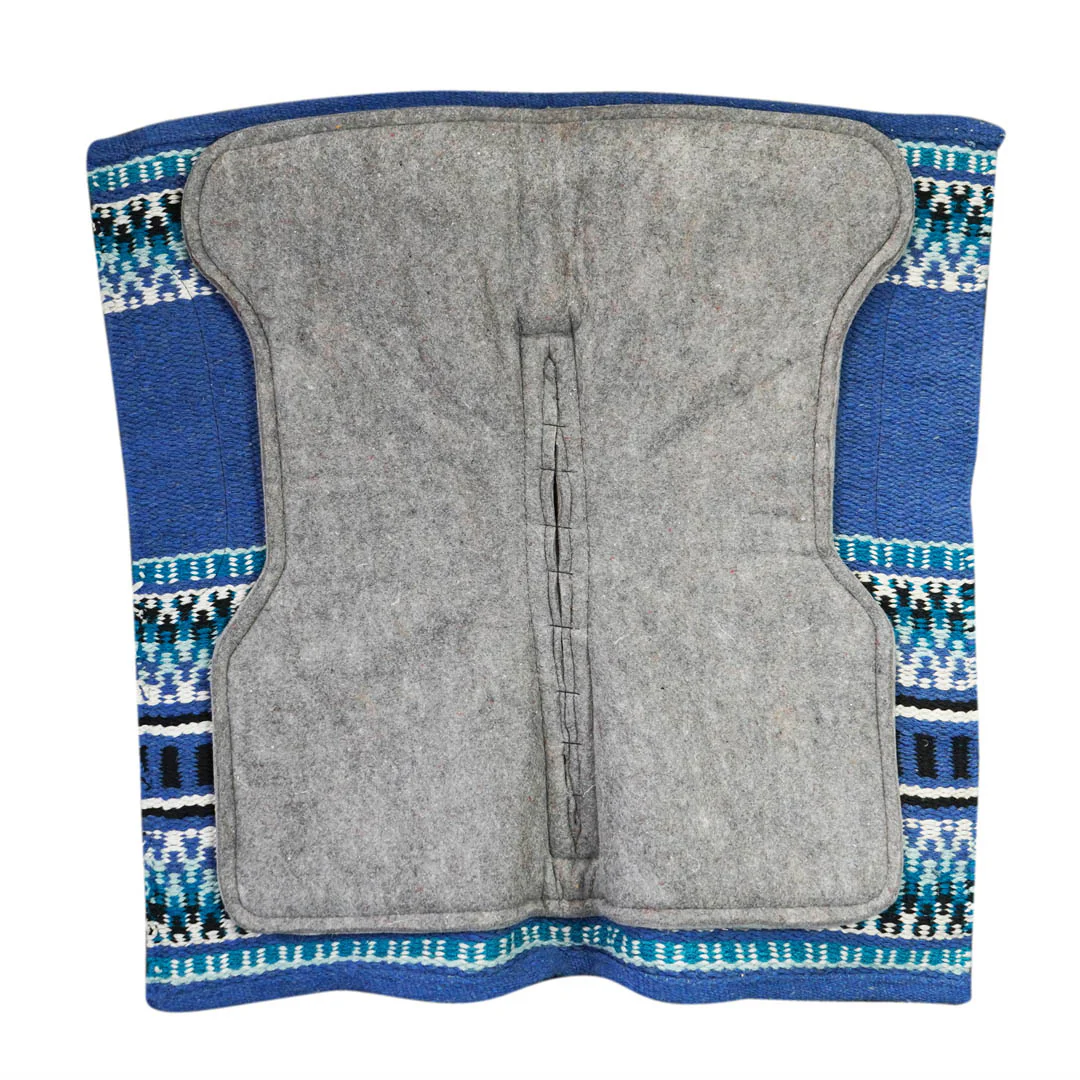 TuffRider Contoured Double Weave Western Saddle Pad- Blue - Image 3