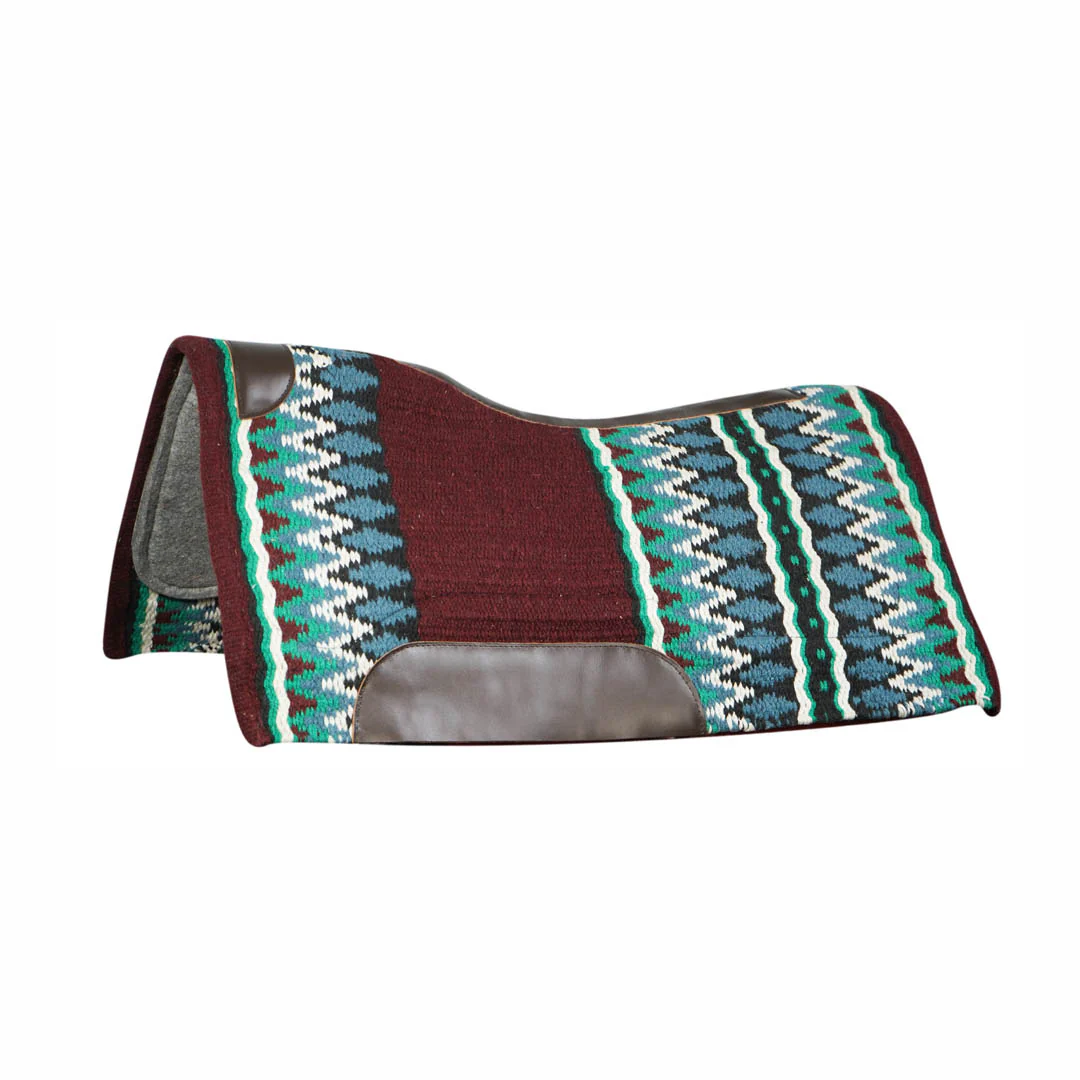 TuffRider Contoured Double Weave Western Saddle Pad- Burgundy - Image 2
