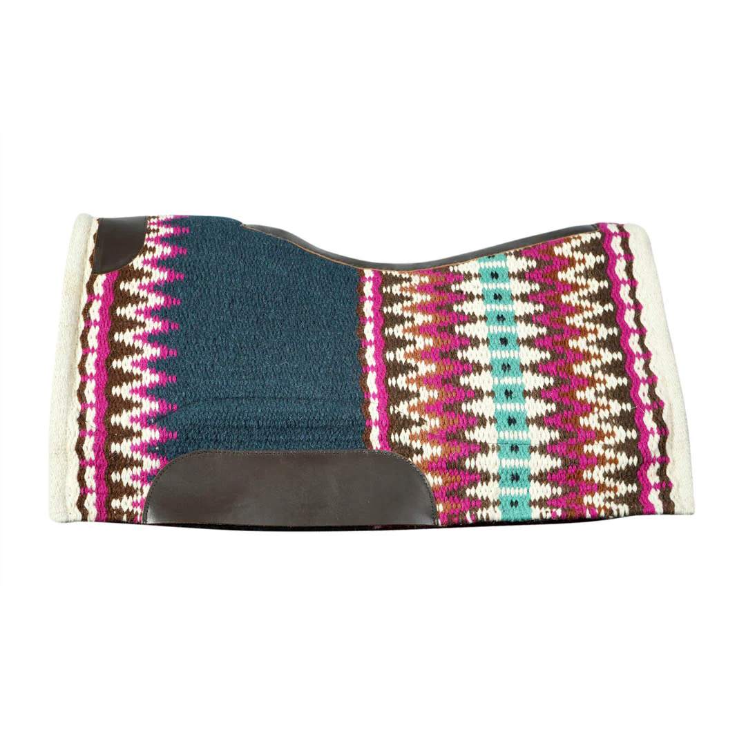 TuffRider Contoured Double Weave Western Saddle Pad- Navy - Image 3