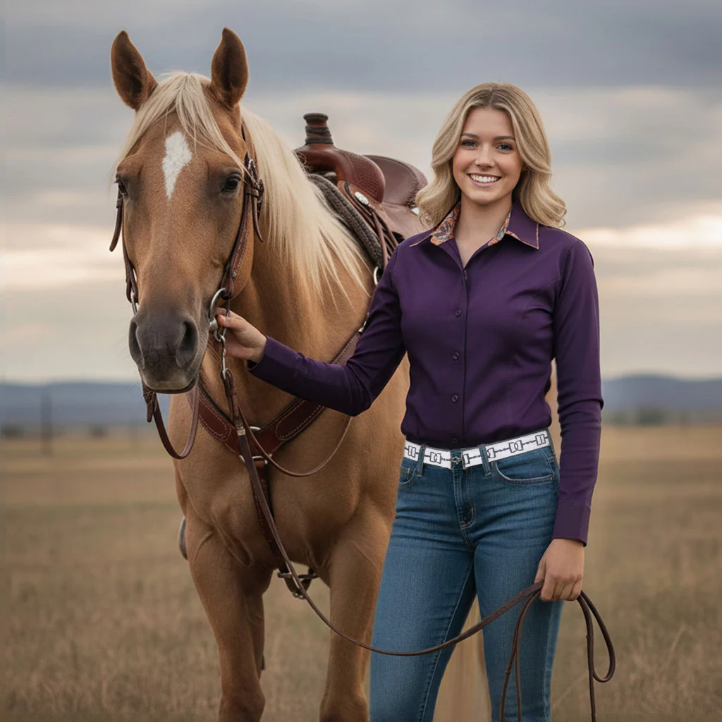 TuffRider Girls ADEY Double Collar Shirt - Image 4