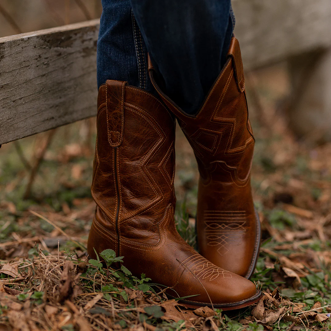 TuffRider Women Colter Embroidered Leather Square Toe Western Boots - Image 3