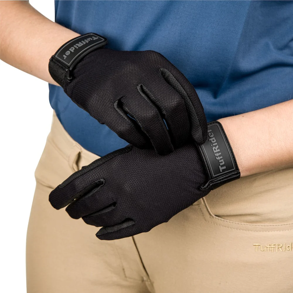 TuffRider Ladies Cool Flow Air Mesh Summer Riding Gloves - Image 2