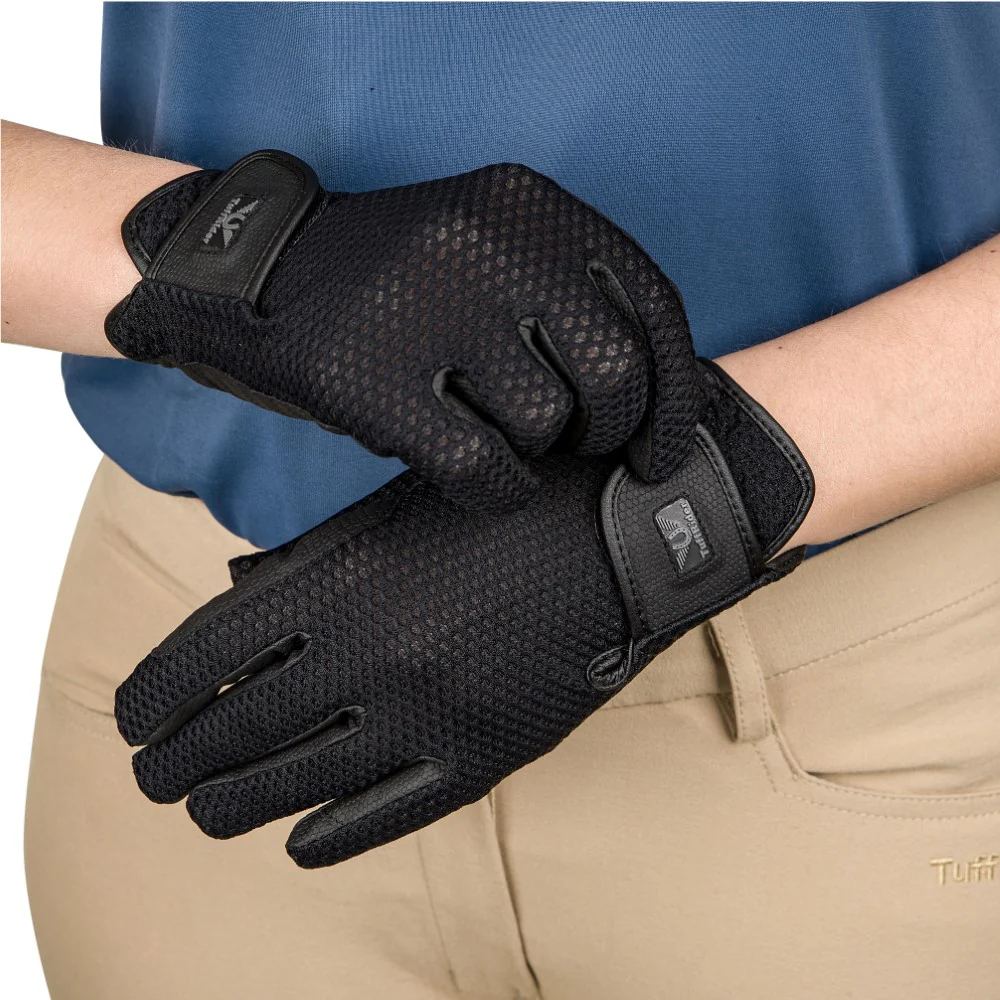 TuffRider Ladies Cool Grip Mesh Summer Riding Gloves - Image 2