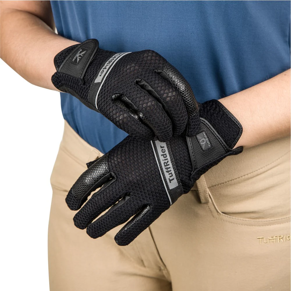 TuffRider Ladies Cool Rider Mesh Summer Riding Gloves - Image 2