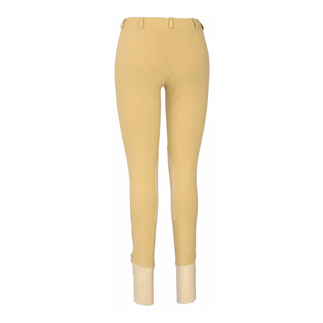 TuffRider Ladies Cotton Lowrise Pull-On Knee Patch Breeches - Image 2