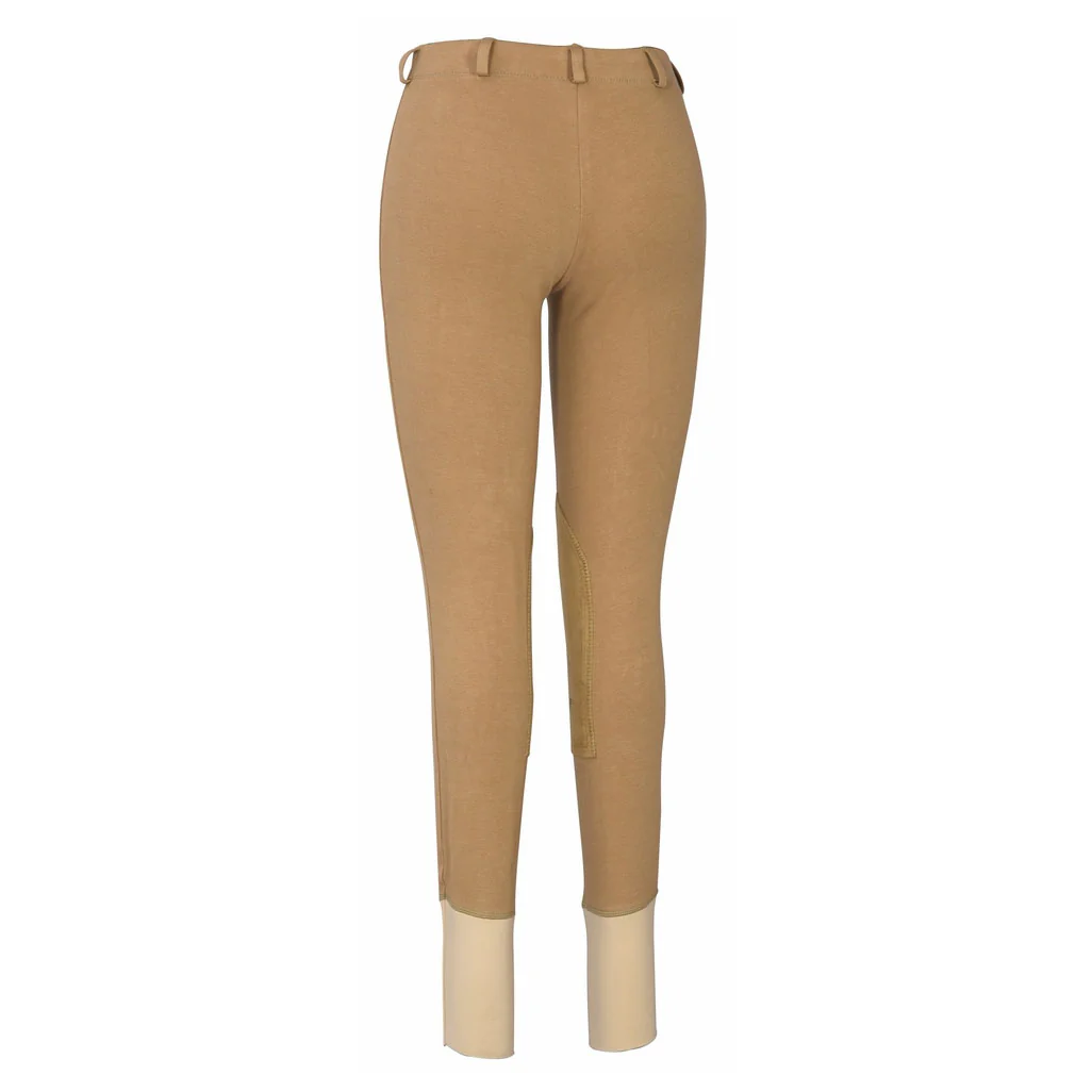 TuffRider Ladies Cotton Lowrise Pull-On Knee Patch Breeches - Image 3