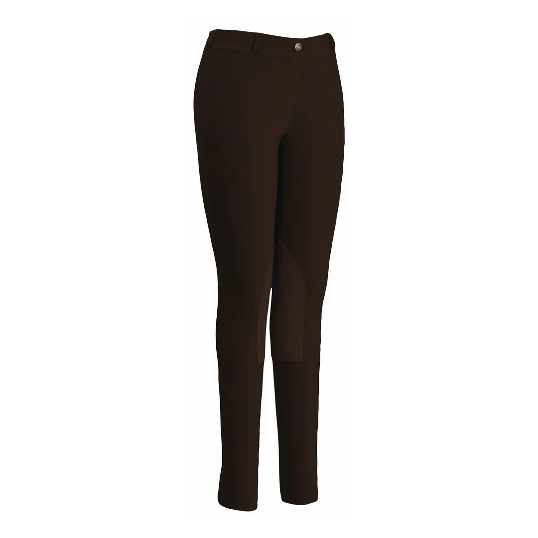 TuffRider Ladies Cotton Lowrise Pull-On Knee Patch Breeches - Image 4