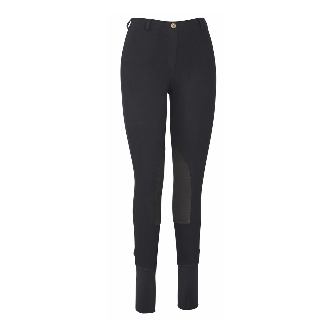 TuffRider Ladies Cotton Lowrise Pull-On Knee Patch Breeches - Image 5