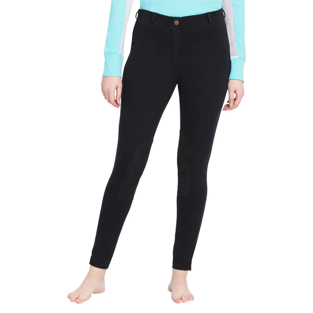 TuffRider Ladies Cotton Pull-On Knee Patch Plus Breeches - Image 2