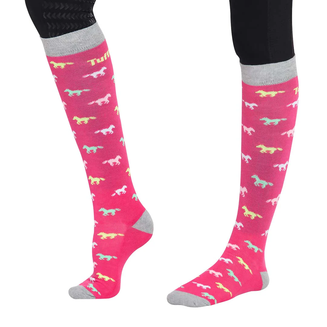 TuffRider Ladies Flamingo/Boat/Horse Knee Hi Socks - 3 Pack - Image 5