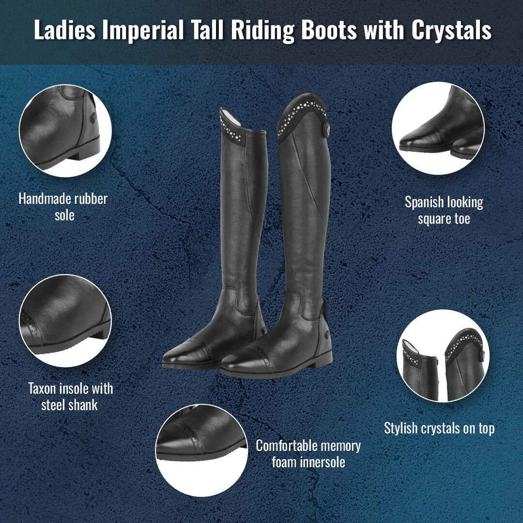 TuffRider Ladies Imperial Tall Riding Boots with Crystals - Image 2
