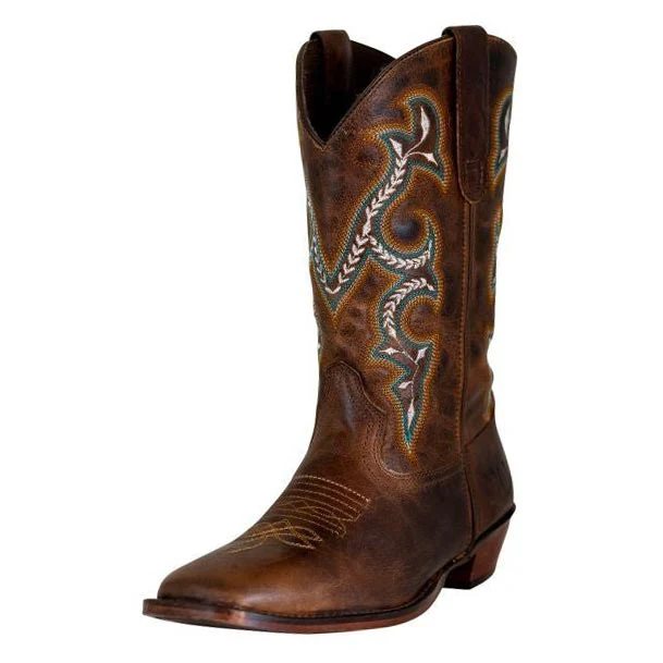 TuffRider Women Jenny Embroidered Leather Square Toe Western Boots - Image 2