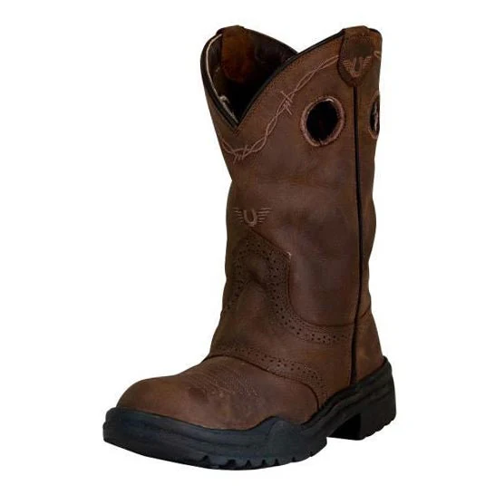 TuffRider Women Leigh Embroidered Barbwire Leather Round Toe Western Boots - Image 2