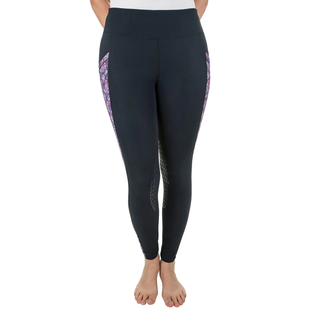 TuffRider Ladies Minerva 3 Season Printed Knee Patch Tights - Image 2