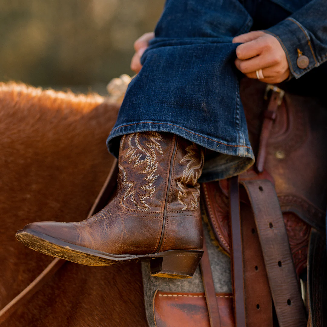 TuffRider Women Moran Leather Square Toe Western Boots - Image 4