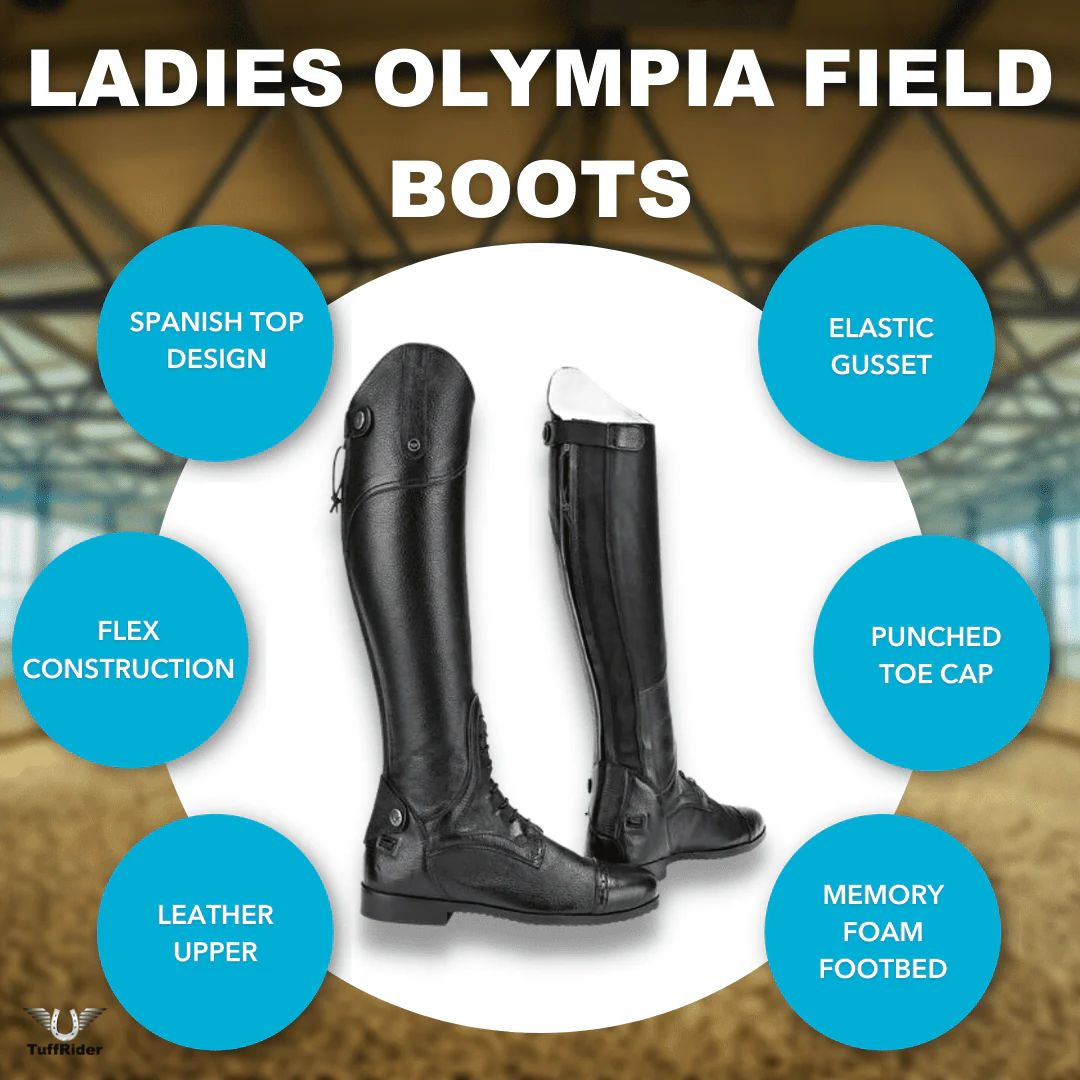 TuffRider Women Leather Back Zipper Olympia Field Boots - Image 6