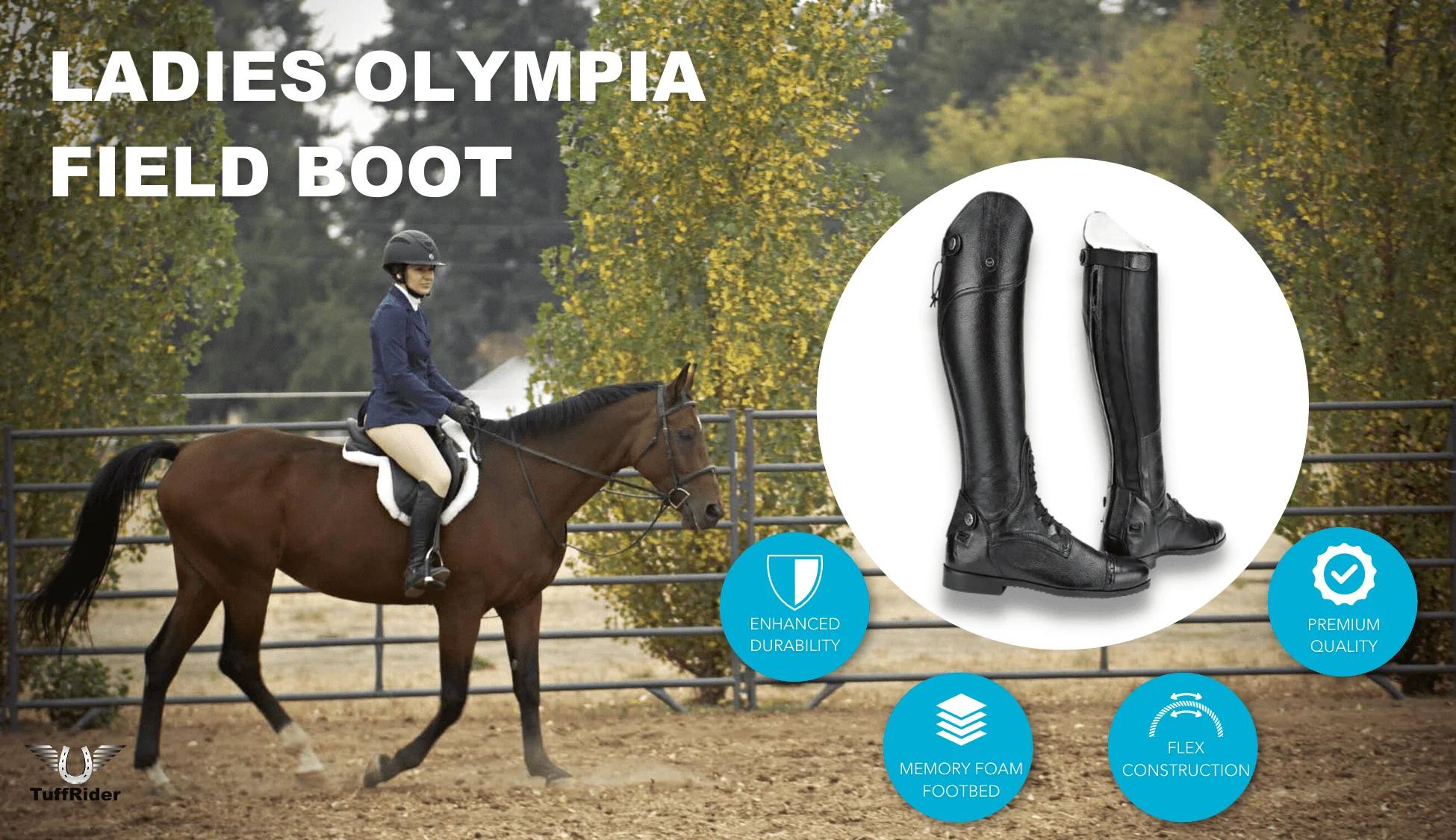 TuffRider Women Leather Back Zipper Olympia Field Boots - Image 7