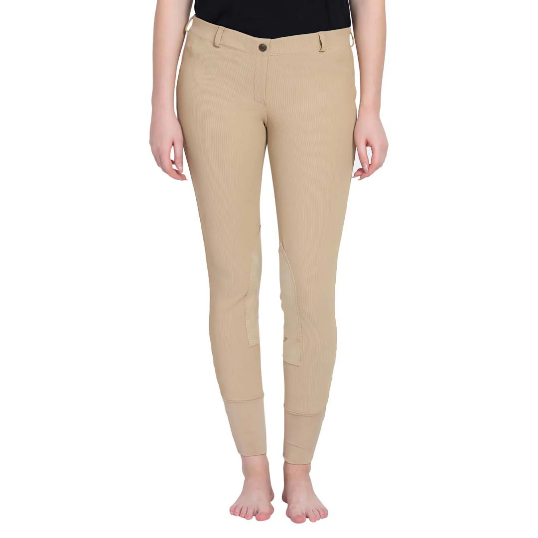 TuffRider Ladies Ribb Lowrise Pull-On Knee Patch Breeches - Image 10