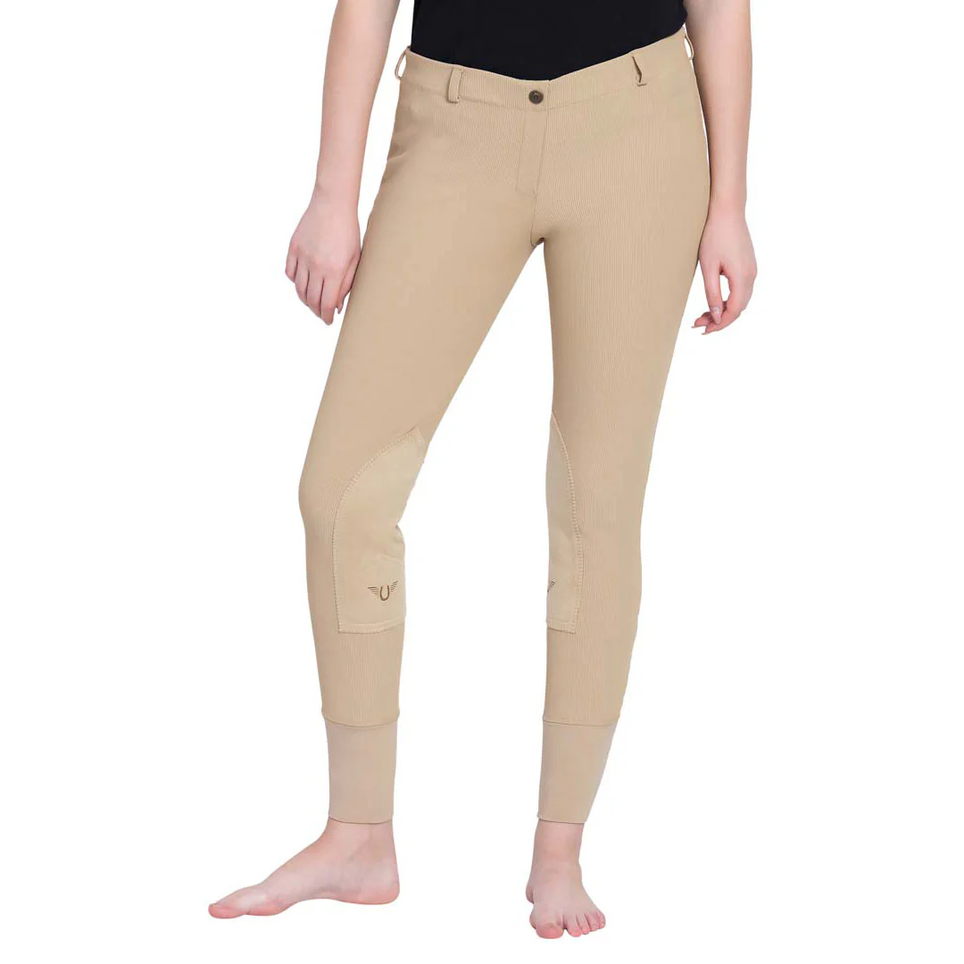 TuffRider Ladies Ribb Lowrise Pull-On Knee Patch Breeches - Image 11