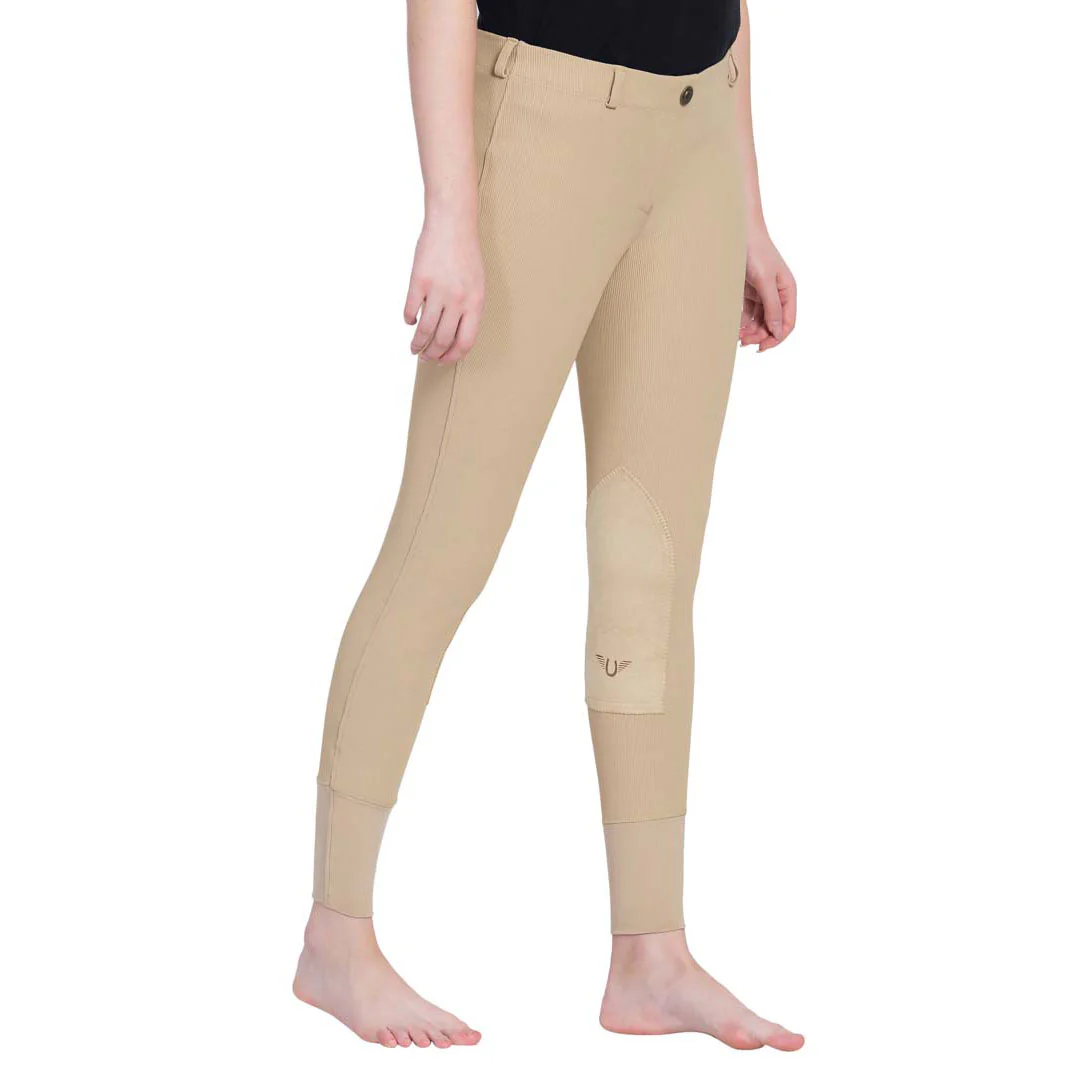 TuffRider Ladies Ribb Lowrise Pull-On Knee Patch Breeches - Image 7