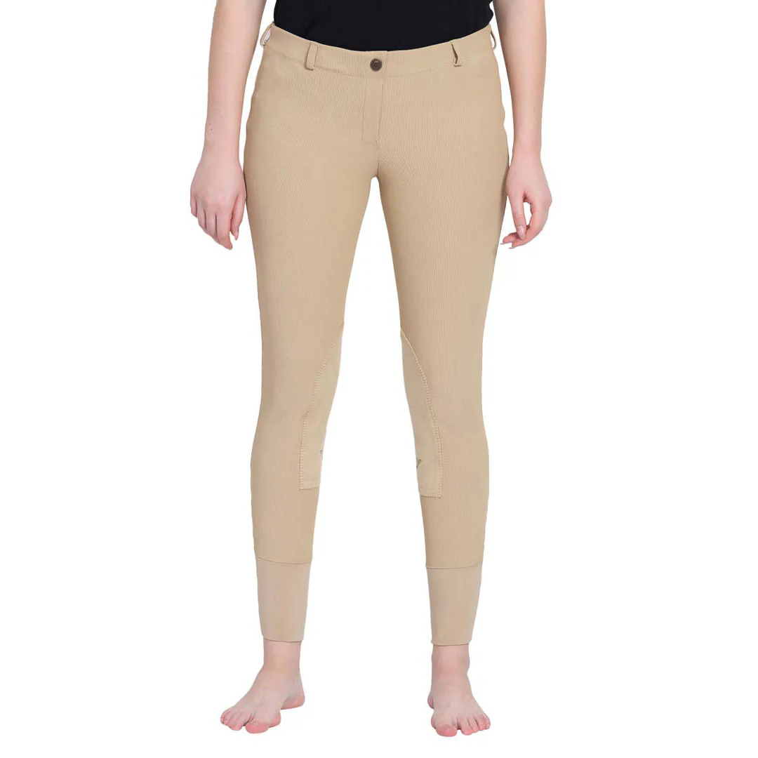 TuffRider Ladies Ribb Lowrise Pull-On Knee Patch Breeches - Image 9