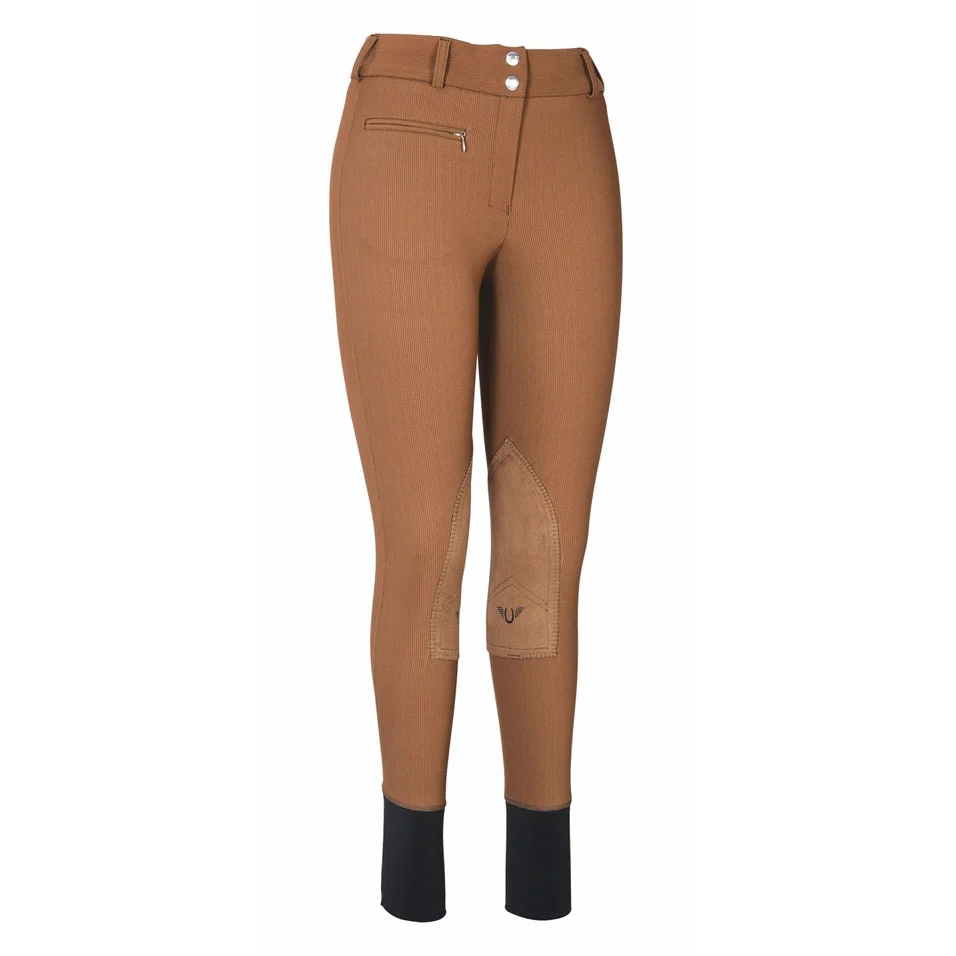 TuffRider Ladies Ribb Lowrise Wide Waistband Knee Patch Breeches - Image 10