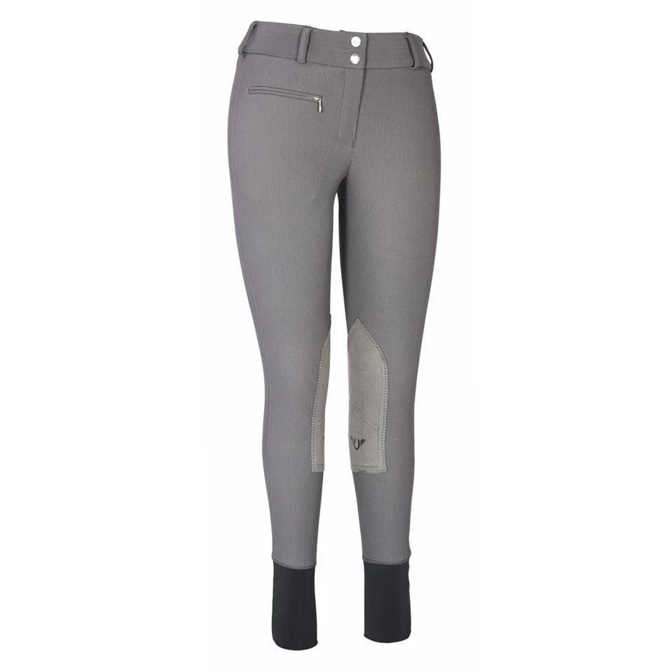 TuffRider Ladies Ribb Lowrise Wide Waistband Knee Patch Breeches - Image 12