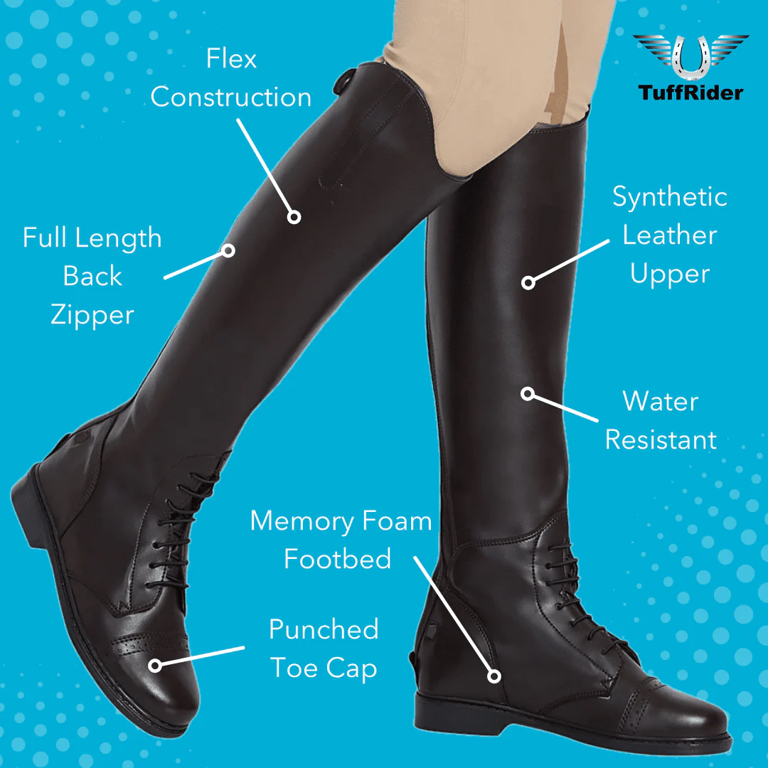 TuffRider Ladies Starter Back Zip Field Boots in Synthetic Leather - Image 8