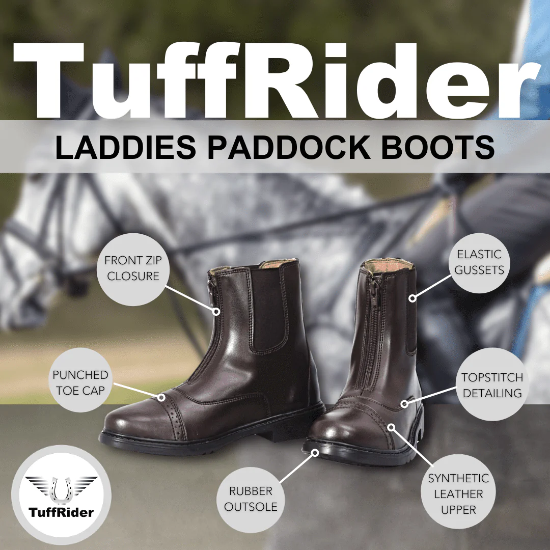 TuffRider Women Starter Synthetic Leather Front Zipper Paddock Boots - Image 5