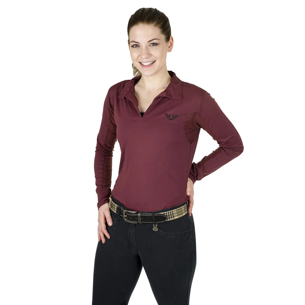 TuffRider Ladies Taylor Long Sleeve Polo - Image 3