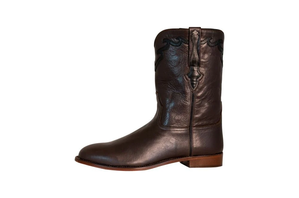 TuffRider Men's El Paso Leather Embroidered Round Toe Western Boots - Image 10