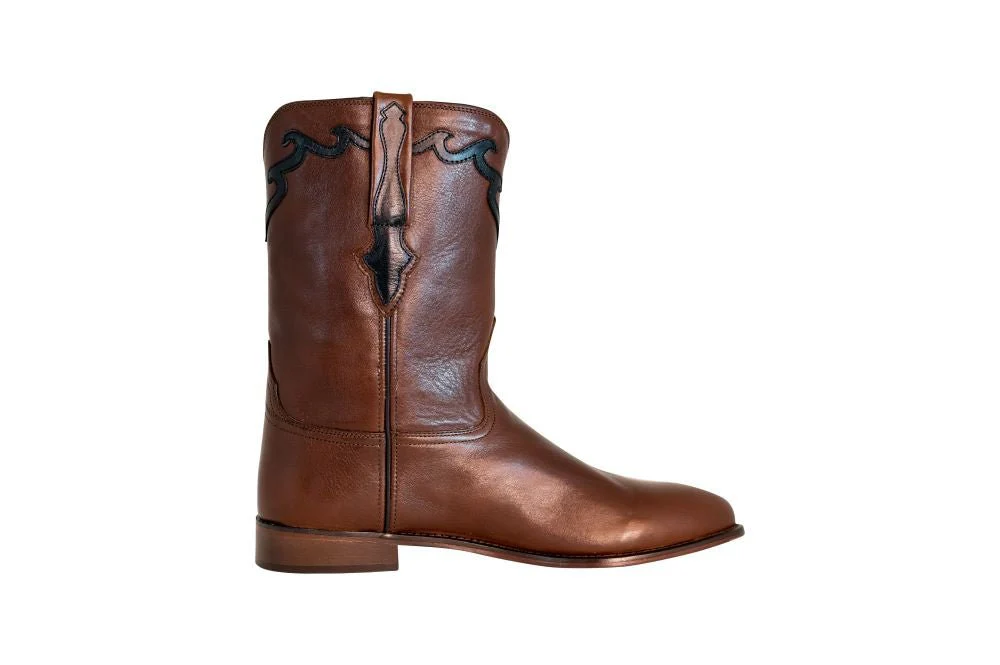 TuffRider Men's El Paso Leather Embroidered Round Toe Western Boots - Image 19