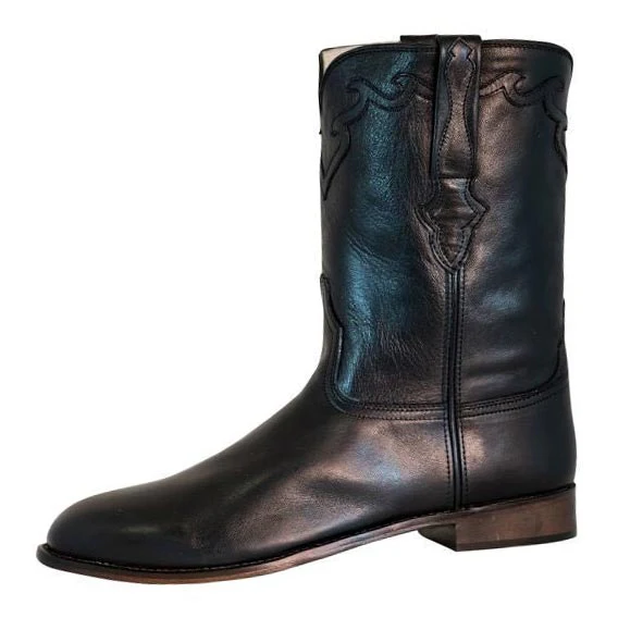 TuffRider Men's El Paso Leather Embroidered Round Toe Western Boots - Image 2