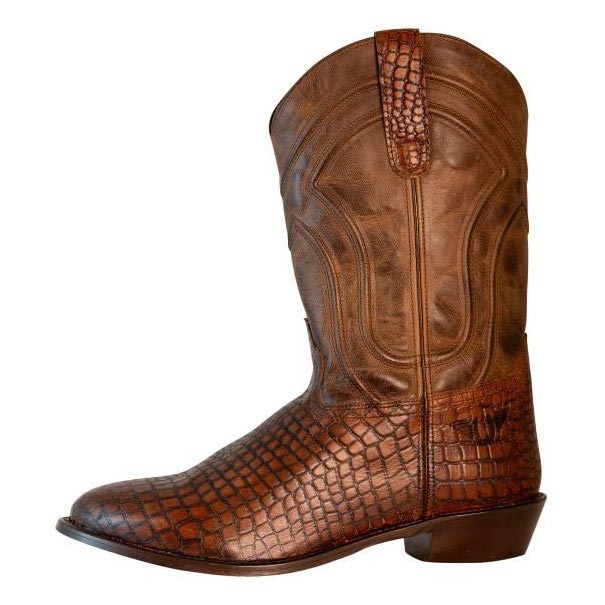 TuffRider Men's Hayden Leather Printed Wide Round Toe Western Boots - Image 2