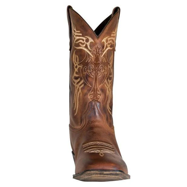 TuffRider Men's Lamar Leather Contrast Stitched Wide Square Toe Western Boots - Image 2