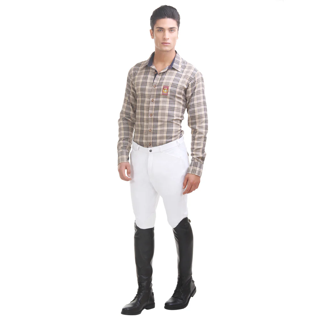 TuffRider Men's Micro Cord Patrol Knee Patch Breeches - Image 4