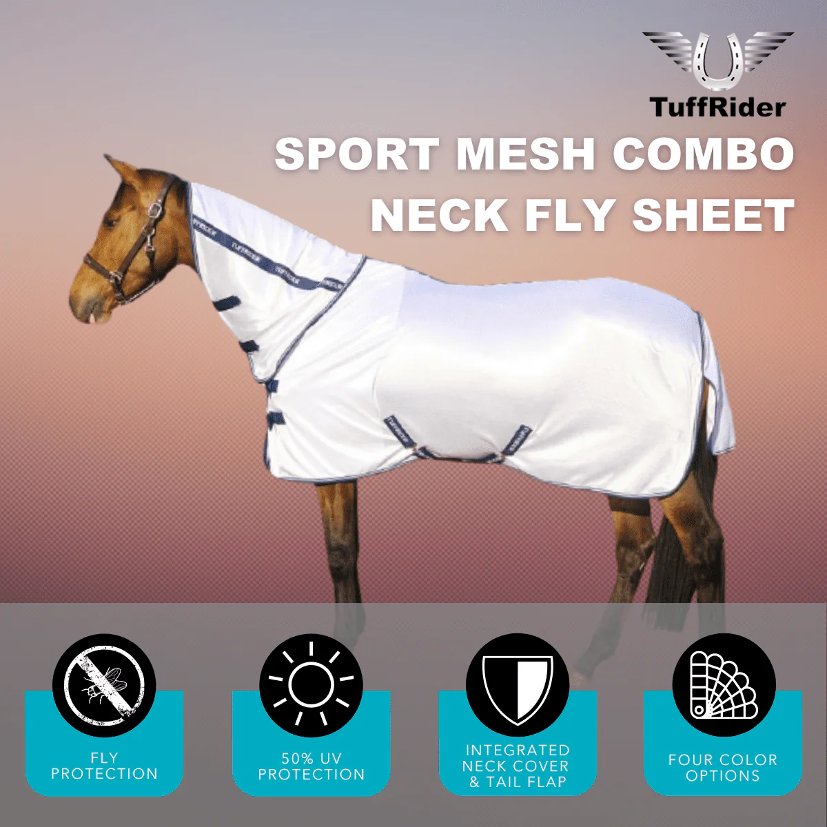 TuffRider Sport Mesh Combo Neck Fly Sheet - Image 4