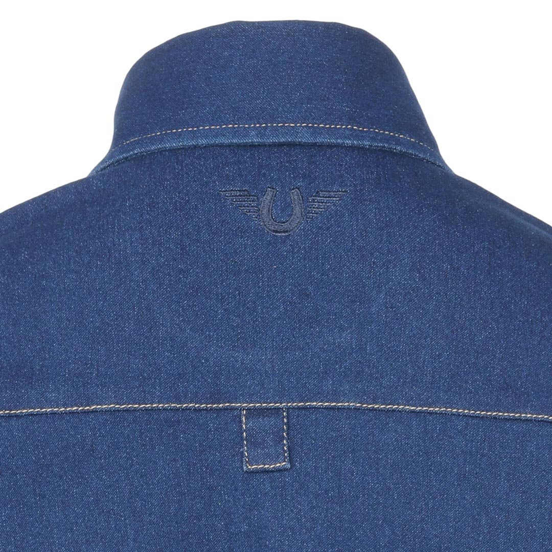 TuffRider Cody Ladies Western Denim Shirt with Covered Zip Closure and Decorative Pearl Snaps - Image 5