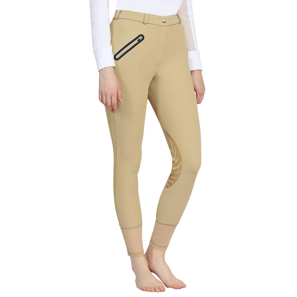 TuffRider Tiffany Ribbed Breech With Silicone Knee Patch - Image 3