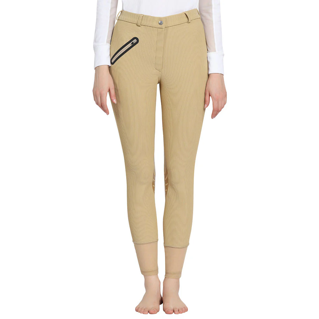 TuffRider Tiffany Ribbed Breech With Silicone Knee Patch - Image 4
