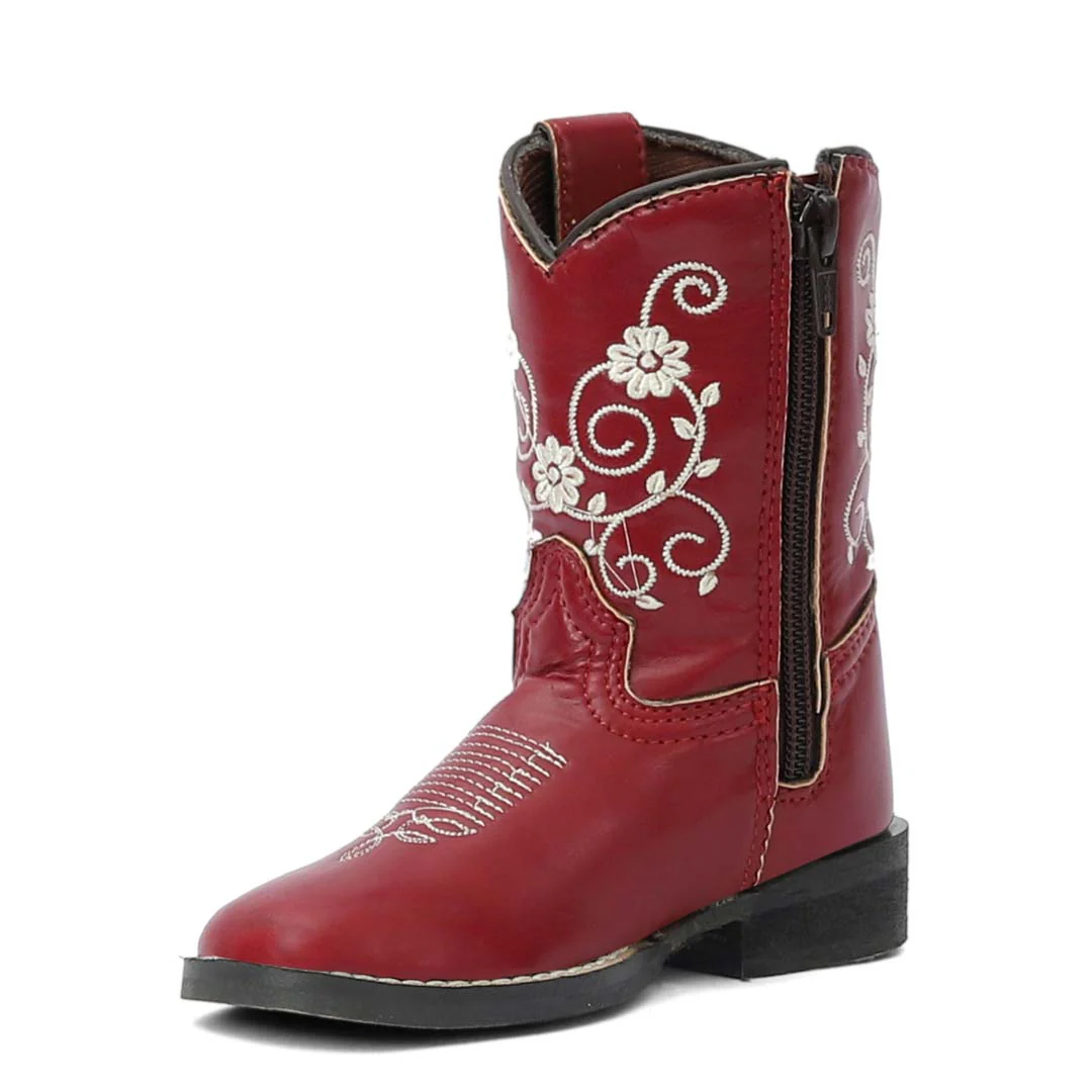TuffRider Toddler Fire Red Floral Western Boot - Image 4