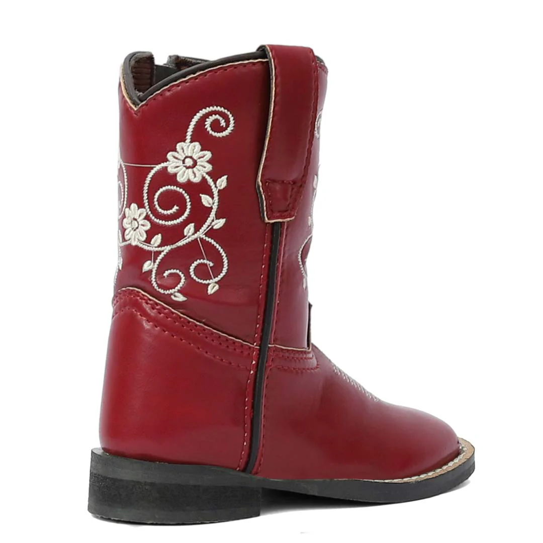 TuffRider Toddler Fire Red Floral Western Boot - Image 5