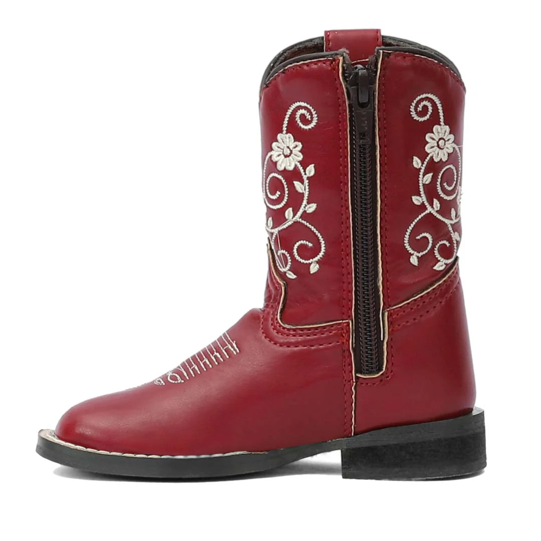 TuffRider Toddler Fire Red Floral Western Boot - Image 6