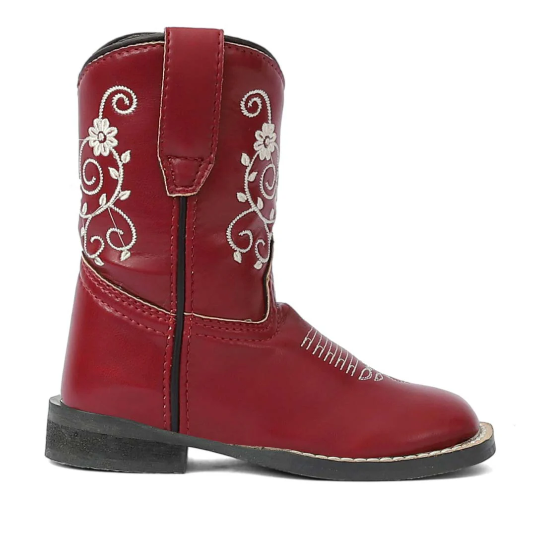 TuffRider Toddler Fire Red Floral Western Boot - Image 8